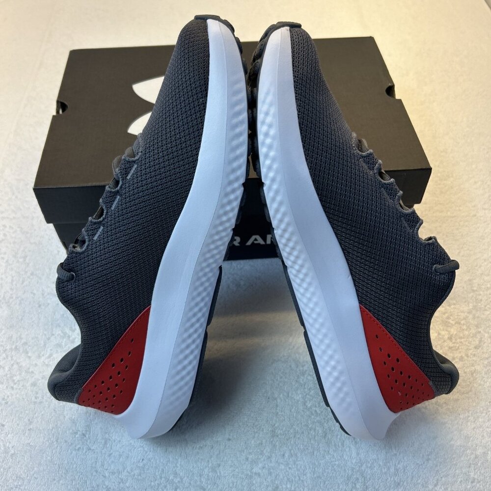 Under Armour Charged Surge 4 Running Shoes Grey Red White Sole Men SZ 9.5 NEW - Picture 5 of 9